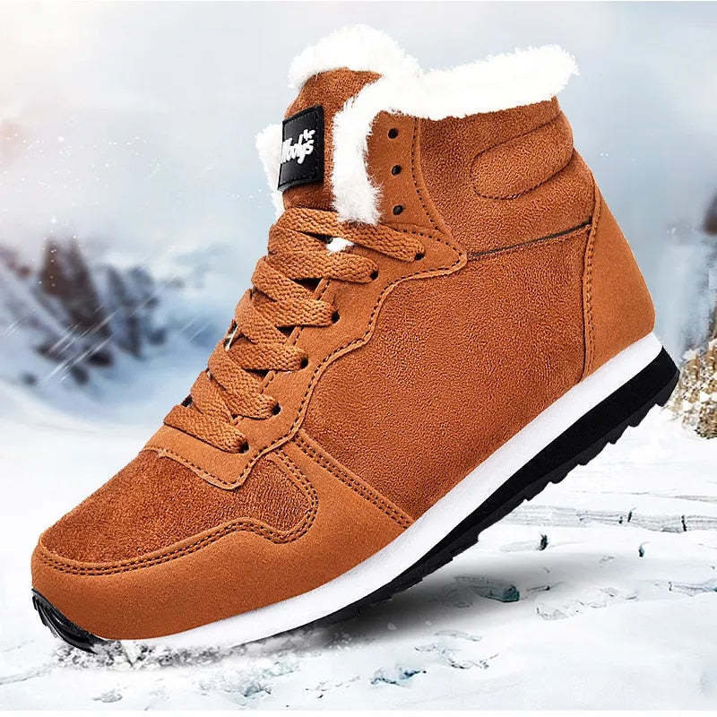 Women Ankle Boots Arch Support Warm Waterpoof Lace-Up AntiSlip
