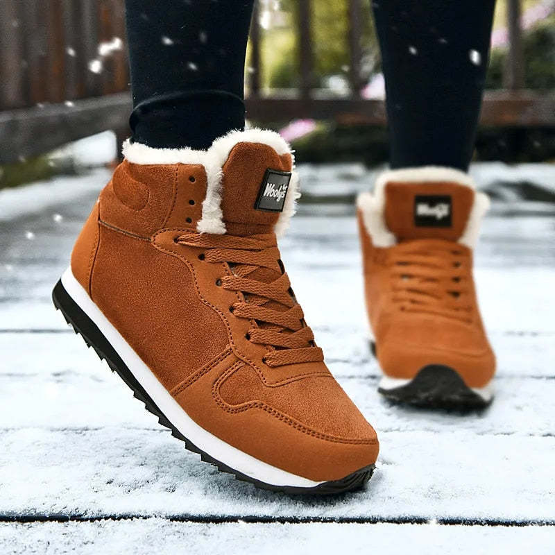 Women Ankle Boots Arch Support Warm Waterpoof Lace-Up AntiSlip