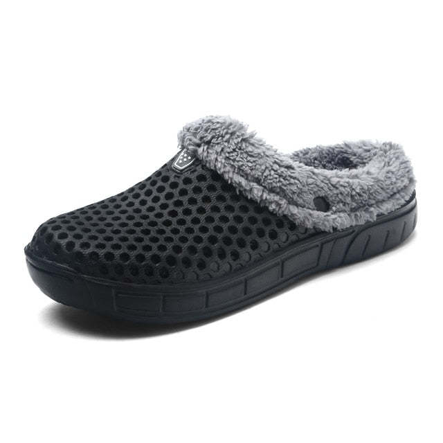 Women Nonslip PU Fur Slippers Family Indoor Slides