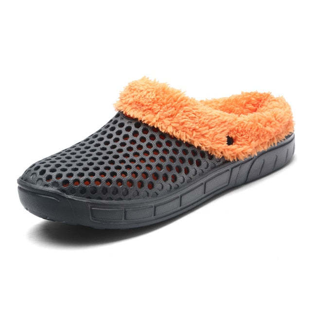 Women Nonslip PU Fur Slippers Family Indoor Slides
