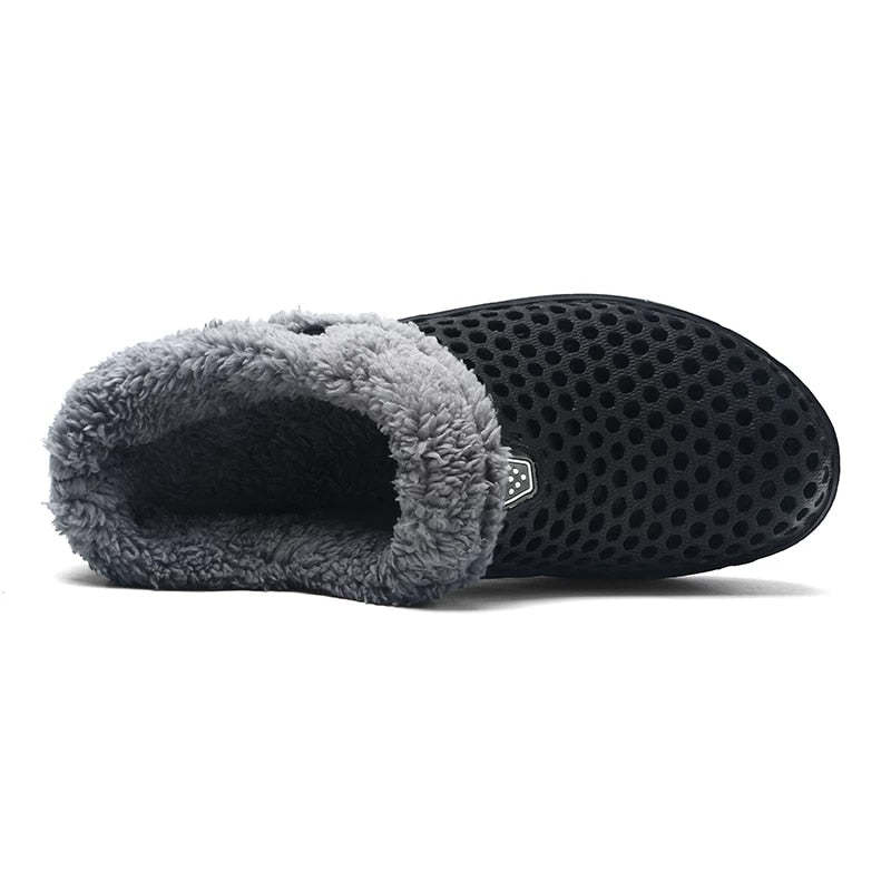 Women Nonslip PU Fur Slippers Family Indoor Slides