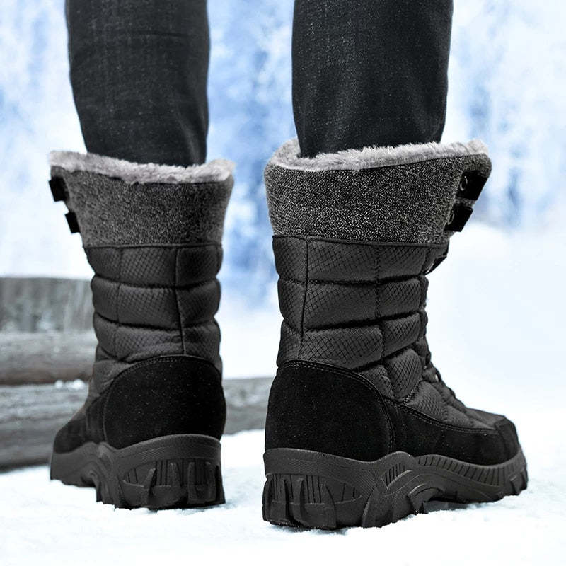 Men Orthopedic Shoes Foldable Collar Hiking Snow Boots