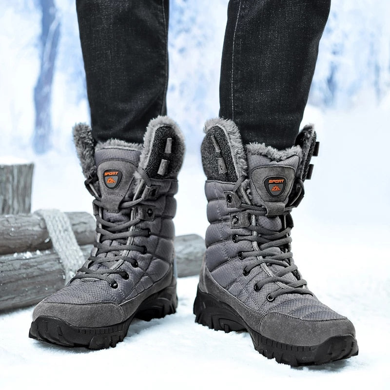 Men Orthopedic Shoes Foldable Collar Hiking Snow Boots