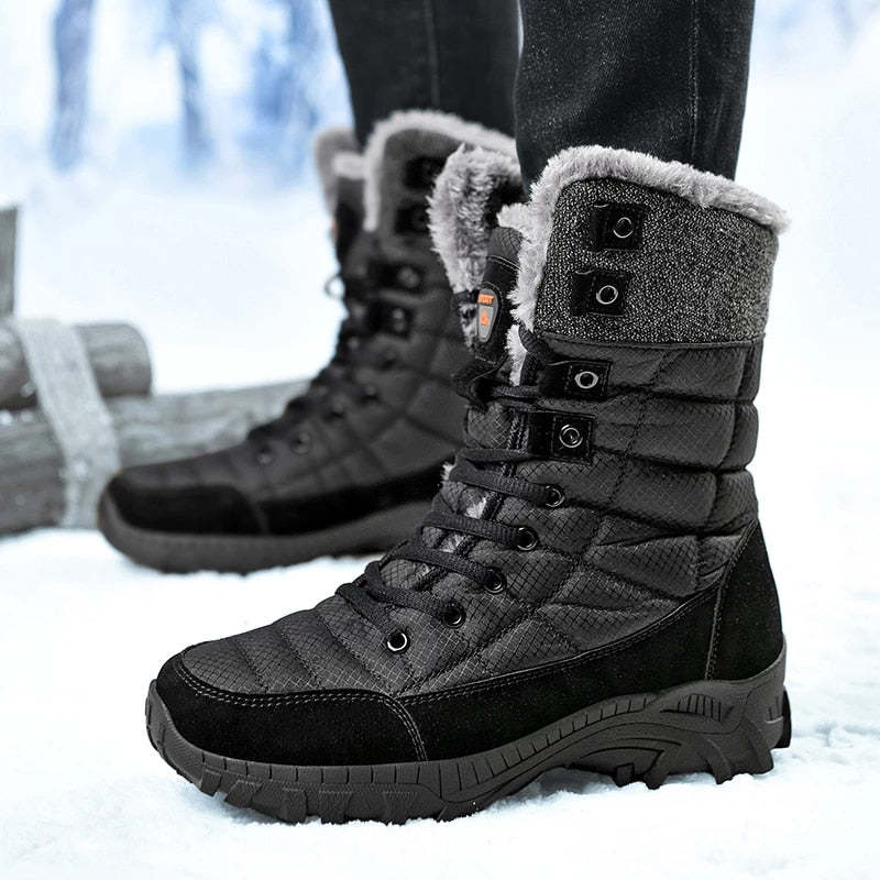 Men Orthopedic Shoes Foldable Collar Hiking Snow Boots