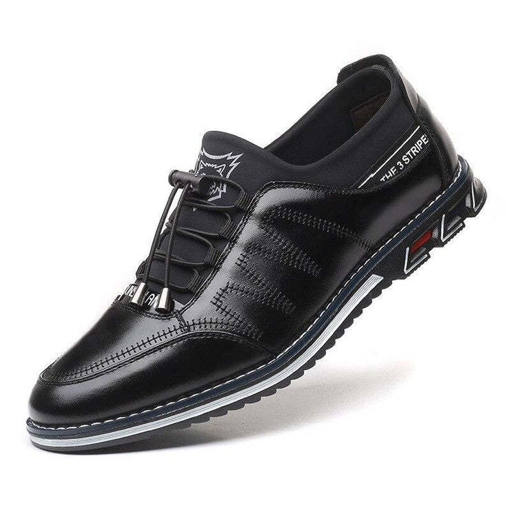 Men's real leather High quality elastic band Fashion design Solid toug