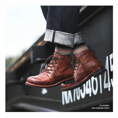 Mens Waterproof Non-slip Arch Support Vintage Casual Chukka Boots