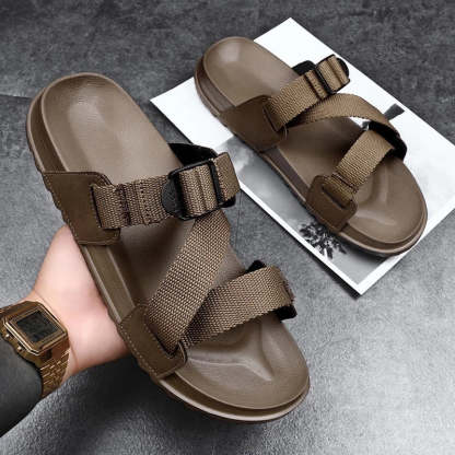 Summer Orthopedic Sandals For Men Adjustable Strap Sturdy Rubber Sole
