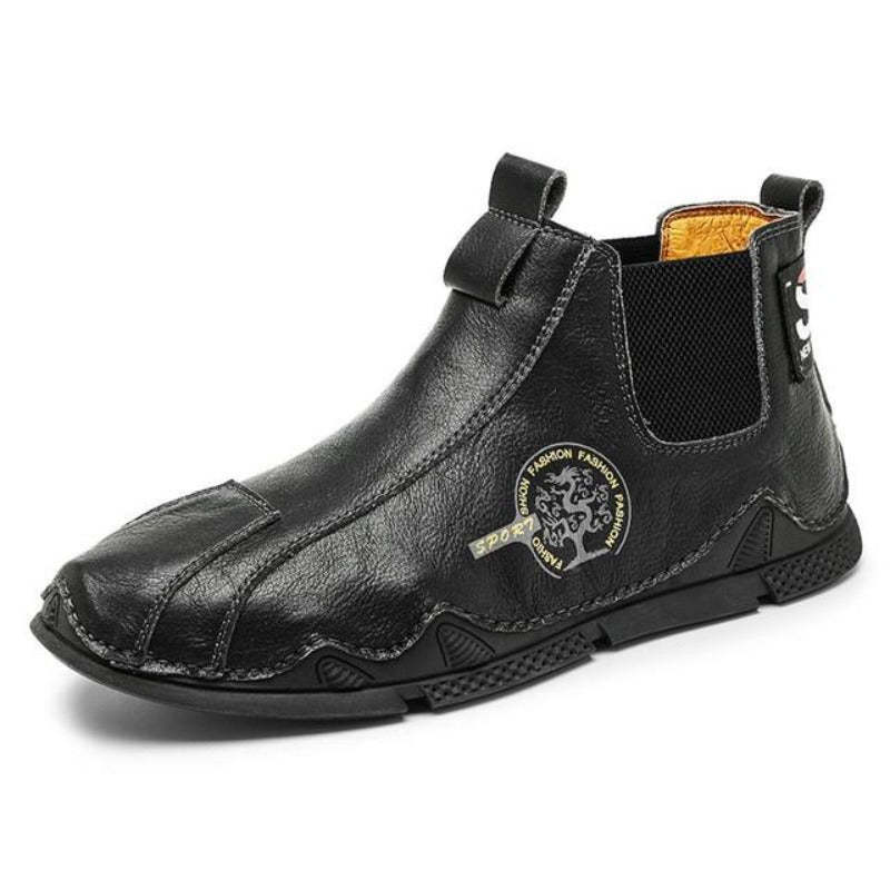 Men Plush Ankle Boots Premium Leather Casual Orthopedic Shoes