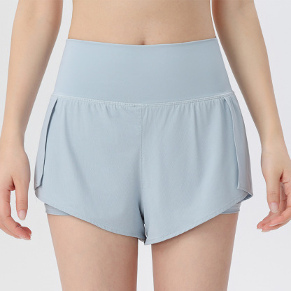 Super High Waisted Back Pocket & Side Hidden Pocket 2-in-1 Yoga Shorts 