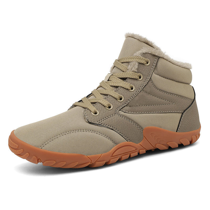 Mens Womens Winter Hiking Boots Wide Toe Box Warm Snow Boots Minimalist Barefoot Boots Zero Drop Sole Waterproof Non-Slip Ankle Booties