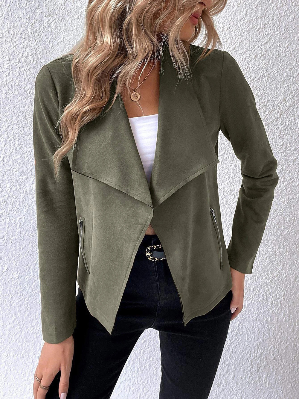Jacket With Waterfall Collar