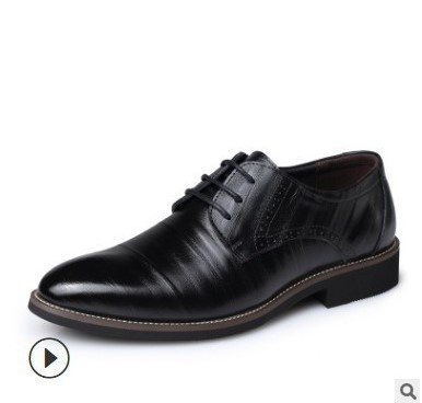 Men’s Leather Oxford Shoes – Classic Lace-Up – Formal Brogue Detailing