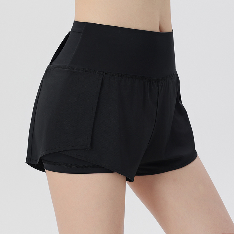 Super High Waisted Back Pocket & Side Hidden Pocket 2-in-1 Yoga Shorts