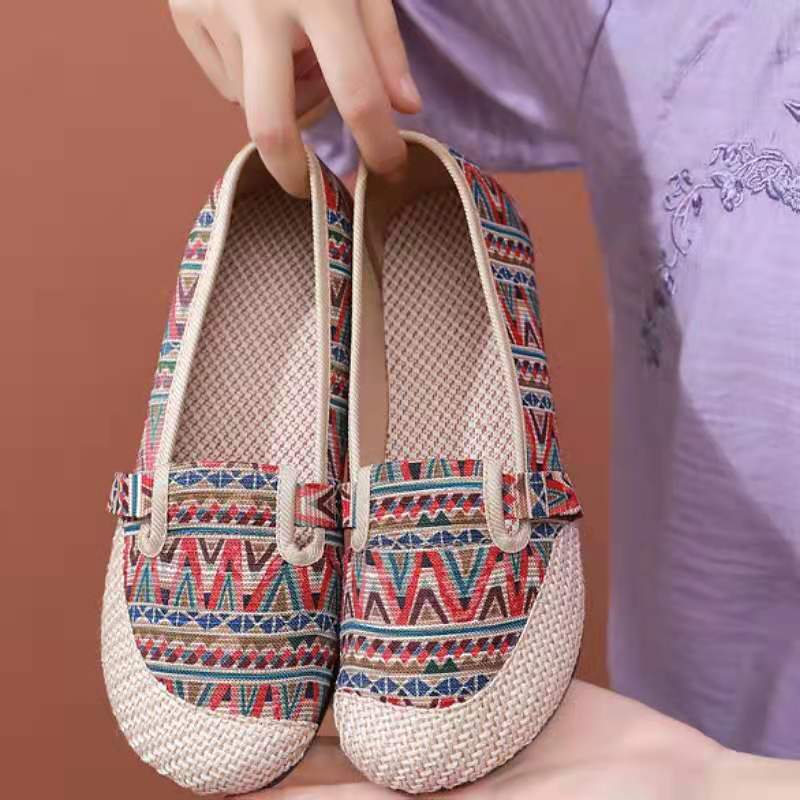 Spring and Summer Cloth Shoes Women's Flat-heeled Shallow Mouth Slip-on Lazy Mother Shoes