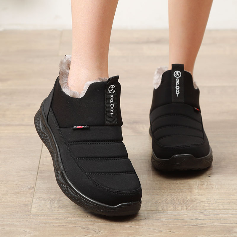 Ladies Snow Boots Winter Shoes for Women Fur Lining Warm Winter Ankle Boots Outdoor Zipper Waterproof Slip On Comfortable Shoes