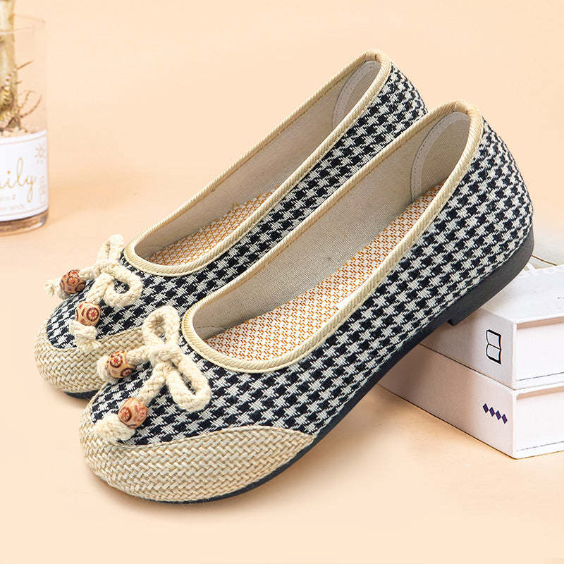 New Soft Sole Women's Shoes Shallow Mouth Linen Shoes