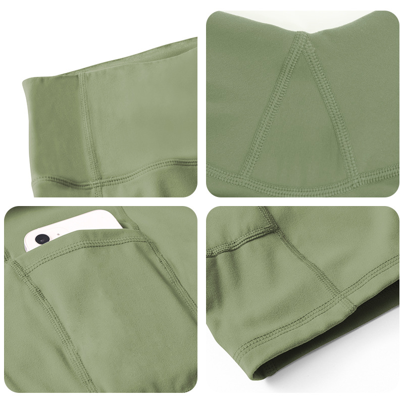 High Waisted Side Pocket Plain Biker Shorts