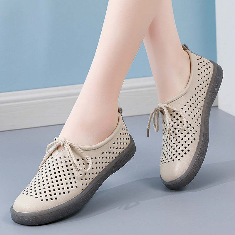Owlkay Breathable Soft Flat Soles Lace Up Shoe