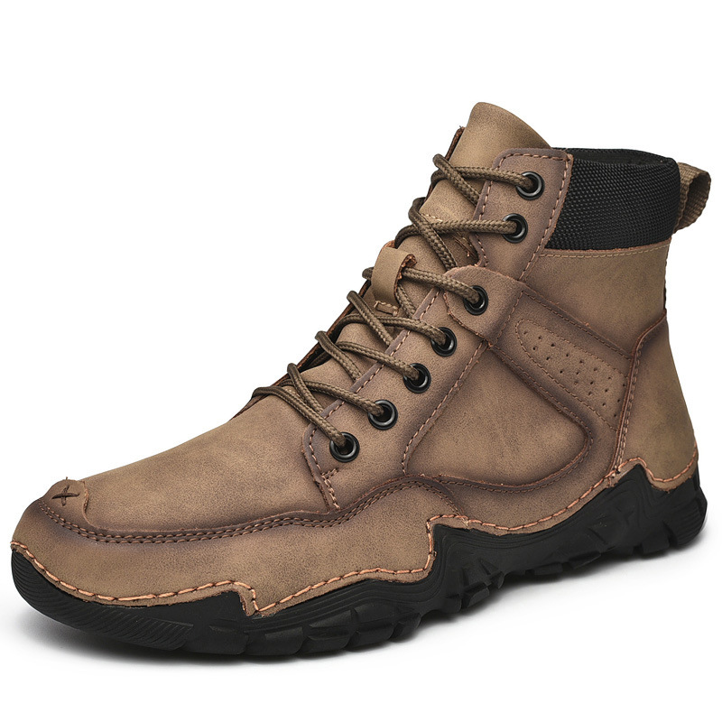 Men Casual Ankle Boots Leather Winter Orthopedic Shoes