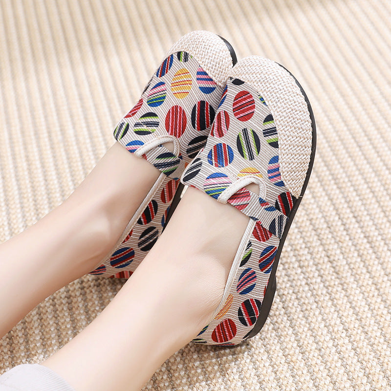Spring and Summer Women's Breathable Linen Slip-on Flat Loafers Single Shoes