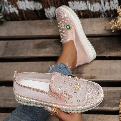 Flat Bottom Comfortable Rhinestone Shoes