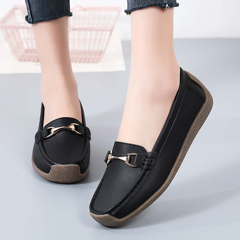 Flat Fashion Comfortable Shoes Leather Breathable Casual Loafers