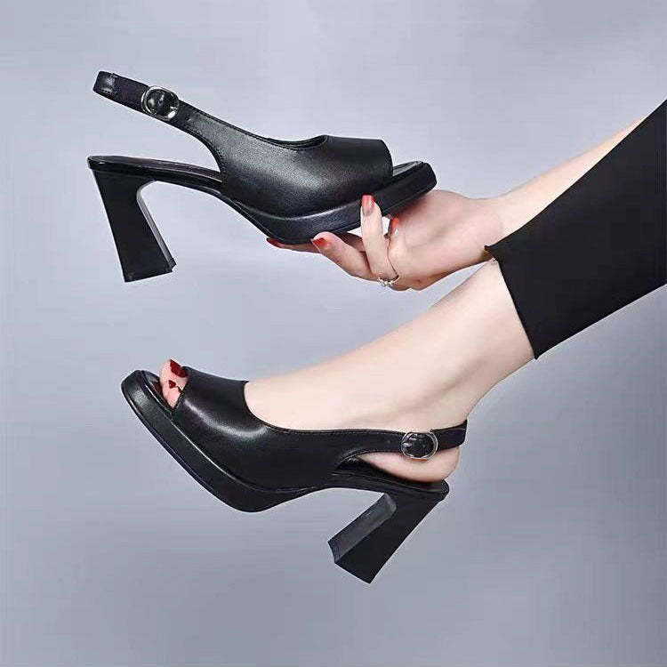 Orthopedic High-Heel Sandals with Adjustable Straps