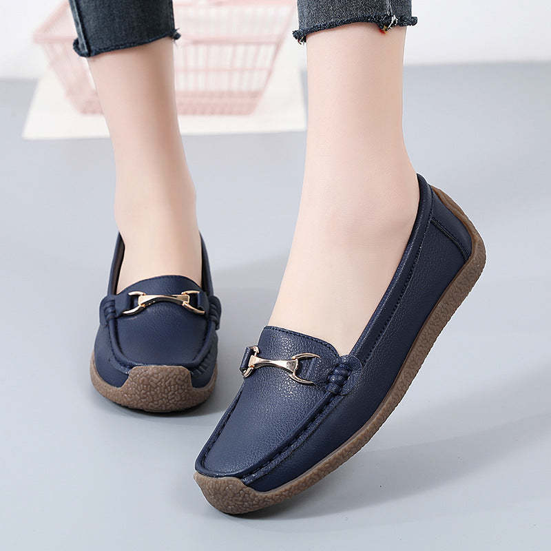 Flat Fashion Comfortable Shoes  Leather Breathable Casual Loafers