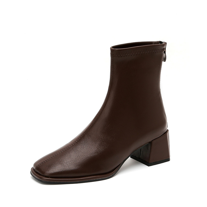 Women's Fashionable Cowboy Brown Boots For Autumn