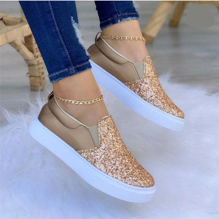 Sequin Thick Sole Lefu Shoes Loafers
