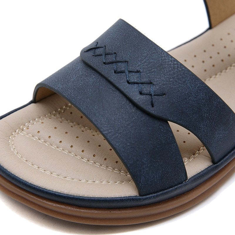 Women Orthopedic Sandals Hook&loop Ankle Strap Arch Support Basic Walking Summer
