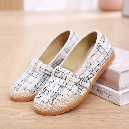 Owlkay Spring New Women's Shoes Soft Sole Non-slip Canvas Shoes Women's Shoes Beef Tendon Sole Mother's Shoes