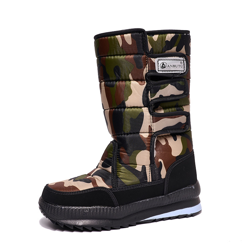 Men's Warm Snow Waterproof Boots Thick Plush Non-Slip Platform