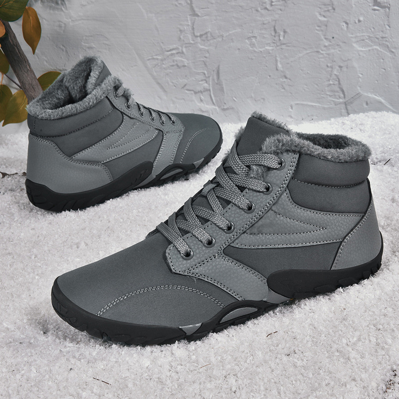 Mens Womens Winter Hiking Boots Wide Toe Box Warm Snow Boots Minimalist Barefoot Boots Zero Drop Sole Waterproof Non-Slip Ankle Booties