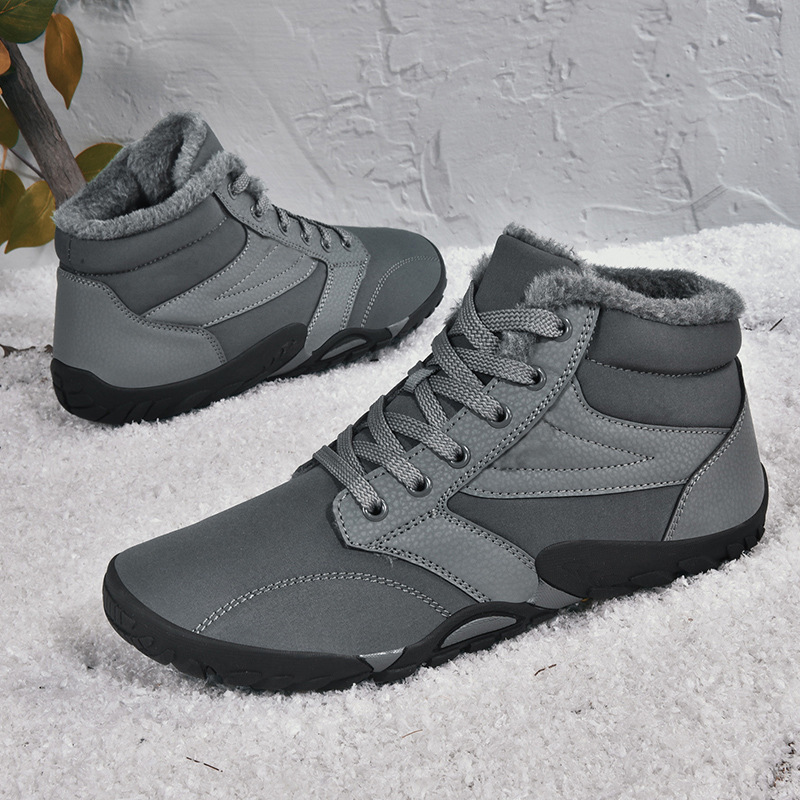 Mens Womens Winter Hiking Boots Wide Toe Box Warm Snow Boots Minimalist Barefoot Boots Zero Drop Sole Waterproof Non-Slip Ankle Booties