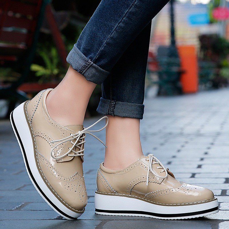 Walking Shoes For Women Comfy Interior Versatile Casual Oxford Shoes Modern
