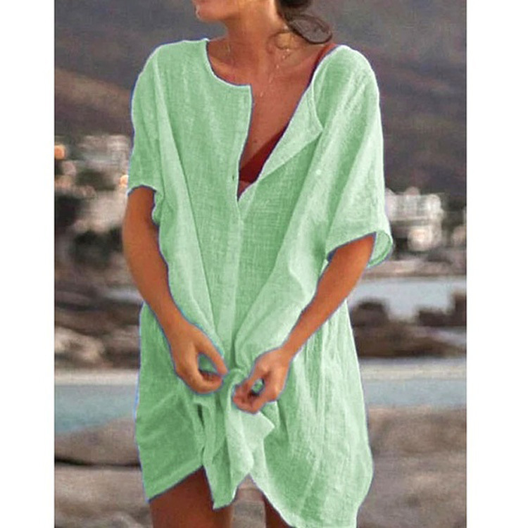 Beach Swimwear Cover-Up Mid Dress