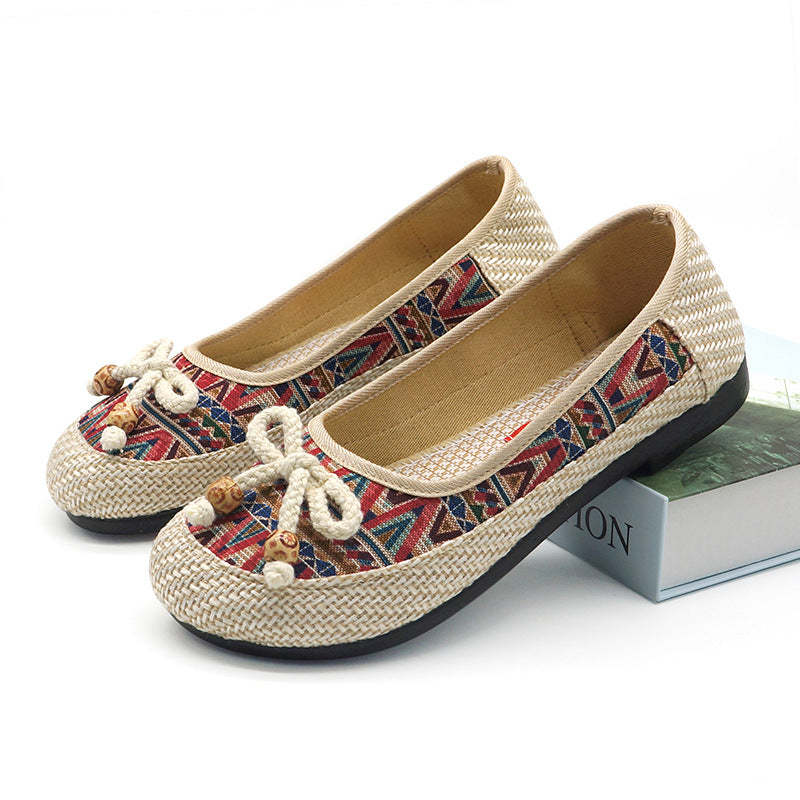 New Soft Sole Women's Shoes Shallow Mouth Linen Shoes