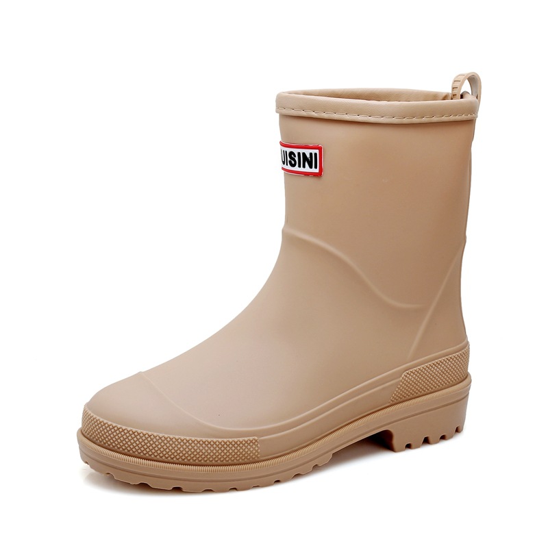Women's Simple Waterproof Non-slip Medium Top Rain Boots