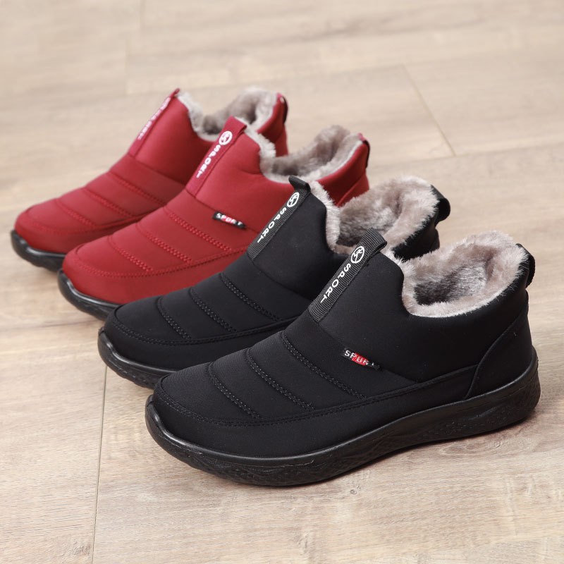 Ladies Snow Boots Winter Shoes for Women Fur Lining Warm Winter Ankle Boots Outdoor Zipper Waterproof Slip On Comfortable Shoes
