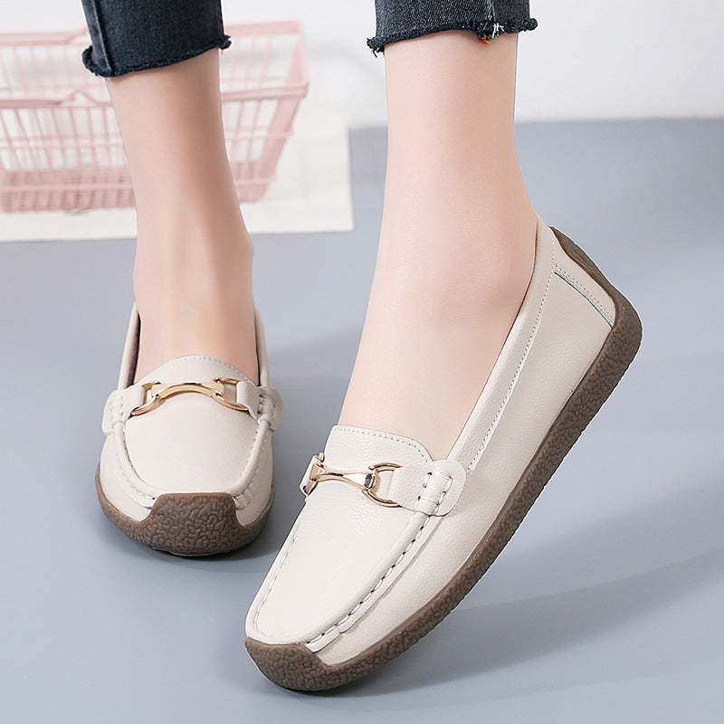 Flat Fashion Comfortable Shoes  Leather Breathable Casual Loafers