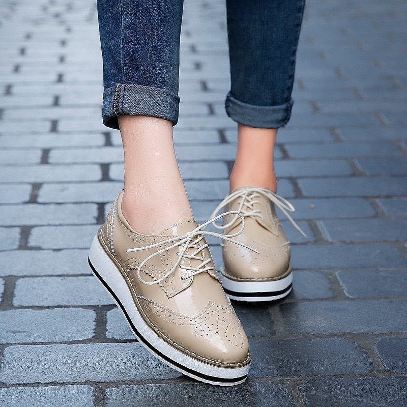 Walking Shoes For Women Comfy Interior Versatile Casual Oxford Shoes Modern