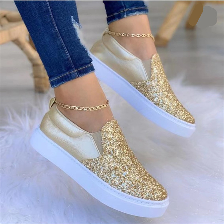 Sequin Thick Sole Lefu Shoes Loafers