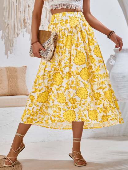 Floral Midi Summer Skirt