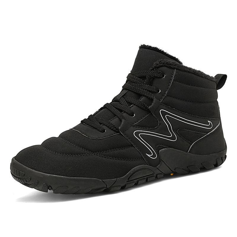 Mens Womens Winter Hiking Boots Wide Toe Box Warm Snow Boots Minimalist Barefoot Boots Zero Drop Sole Waterproof Non-Slip Ankle Booties