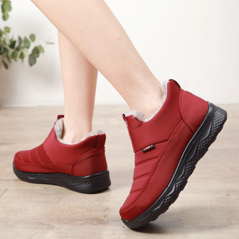 Ladies Snow Boots Winter Shoes for Women Fur Lining Warm Winter Ankle Boots Outdoor Zipper Waterproof Slip On Comfortable Shoes