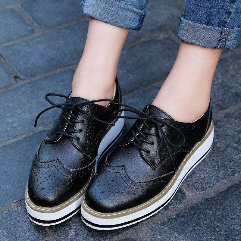Walking Shoes For Women Comfy Interior Versatile Casual Oxford Shoes Modern