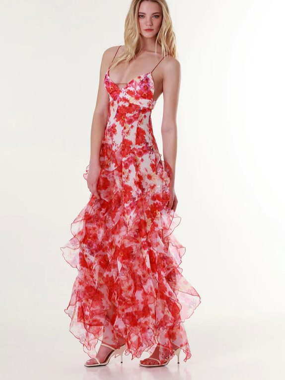 Floral Ruffle Maxi Dress