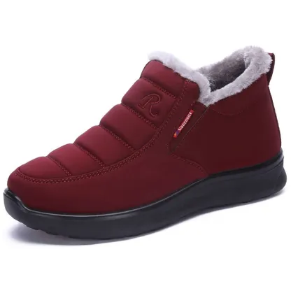 Ergonomic Shoes Winter Non-slip Waterproof Snow Plush Ankle Boots