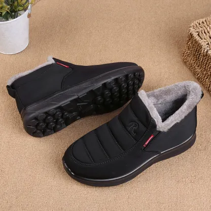 Ergonomic Shoes Winter Non-slip Waterproof Snow Plush Ankle Boots